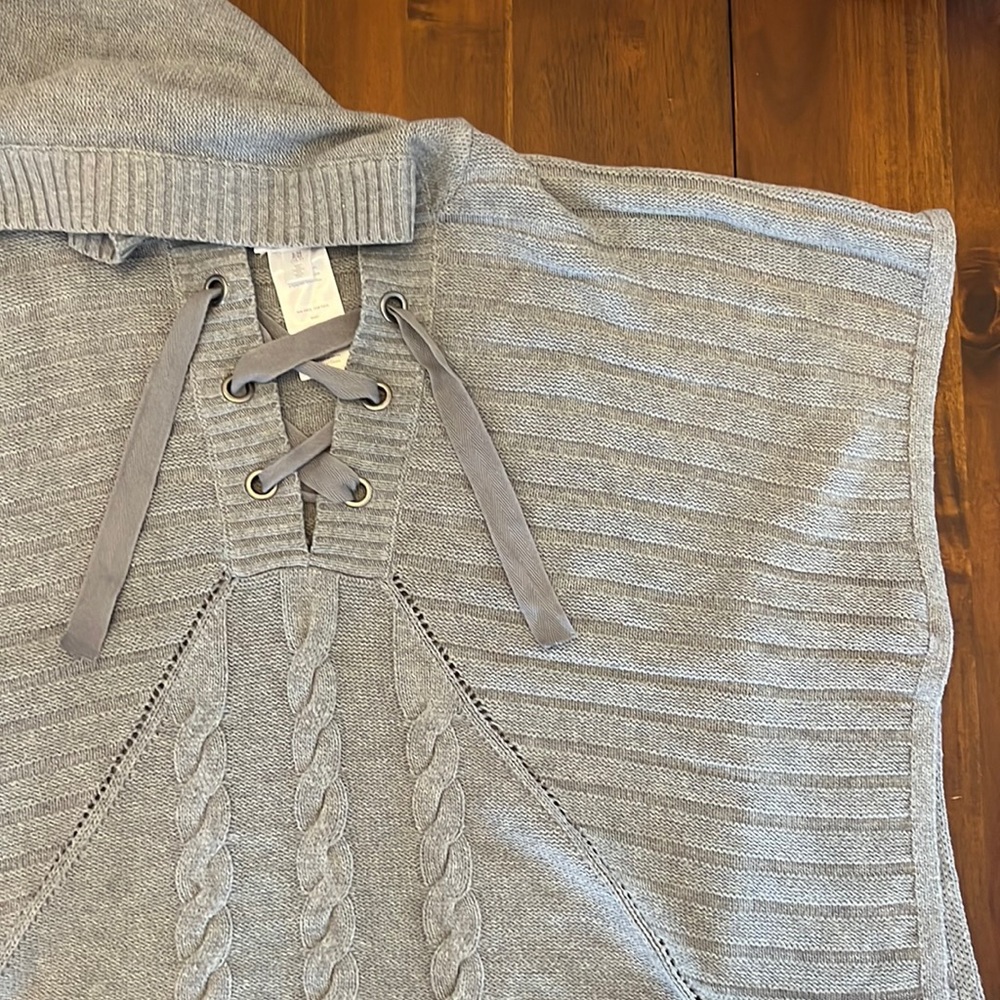 Hooded Knit Maternity Poncho